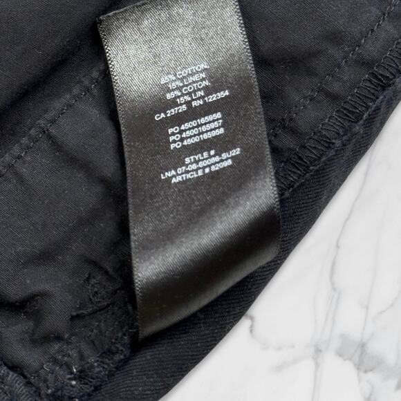 Aritzia Wilfred Free Black Cotton Linen Elastic Waist Shorts Black Size Medium - Picture 5 of 9